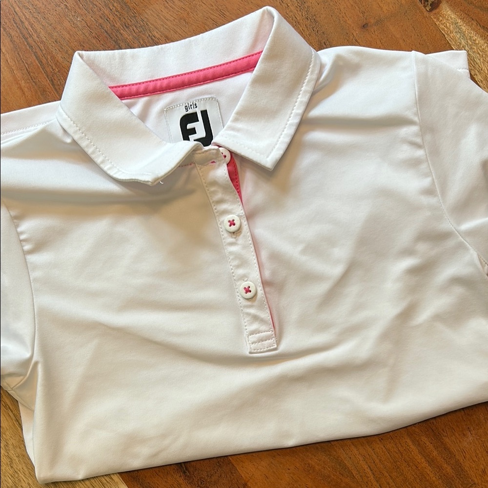 FootJoy Girls White Golf Polo
